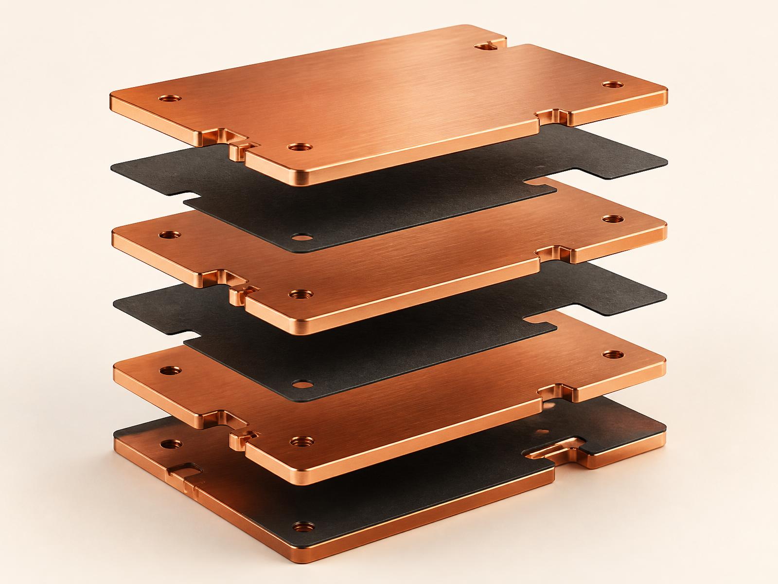 Exploded view of the PowerSpine 800 laminate stack